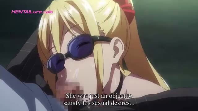 Blonde hentai girl with sunglasses in Sister Breeder Ep.2 censored oral scene