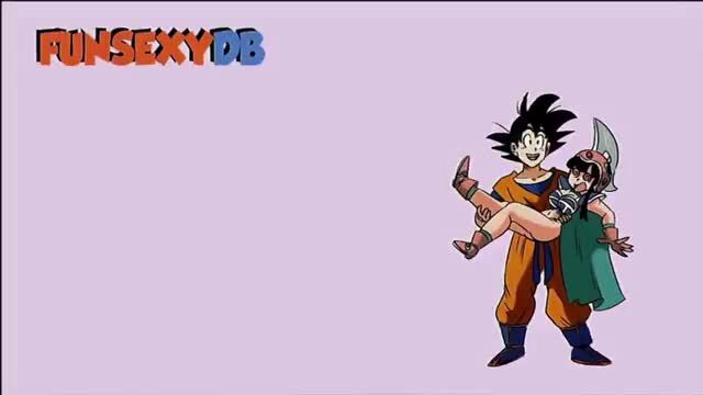 Goku carries sexy green-haired girl in skimpy dress before tournament BJ creampie