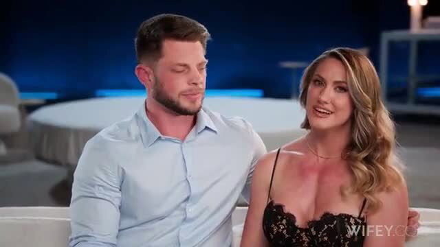 Summer Starz in sexy black lace lingerie with male partner