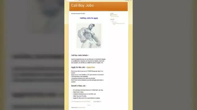Call Boy Job application form with muscular Indian male model thumbnail