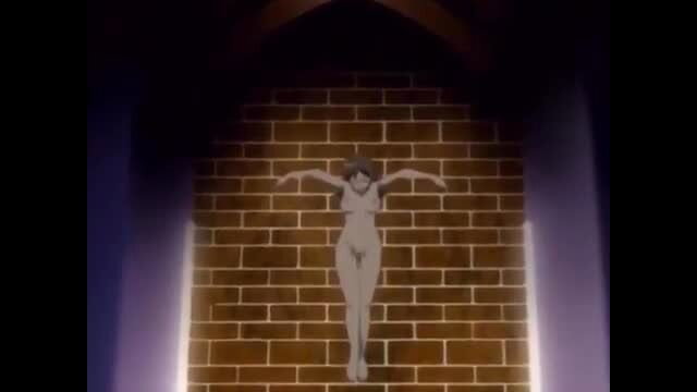 Magical Moe nude silhouette arms spread in mystical archway