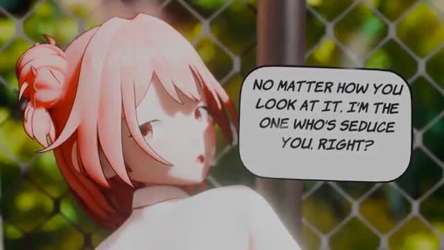 Yukino Yukinoshita teases seduction in uniform, pink hair anime hentai style