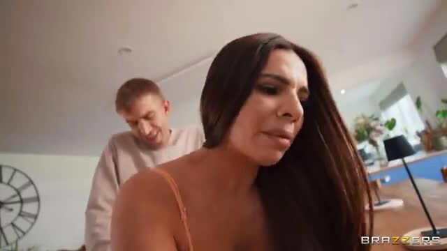 Raissa Bellini bent over kitchen counter by persistent husband