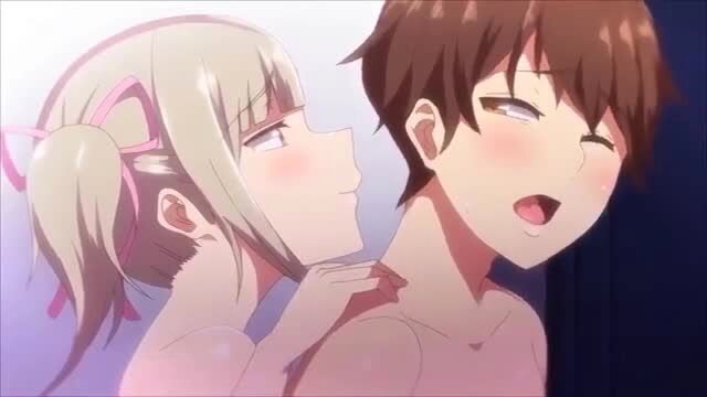 Blonde hentai milf teases aroused guy from behind in steamy action