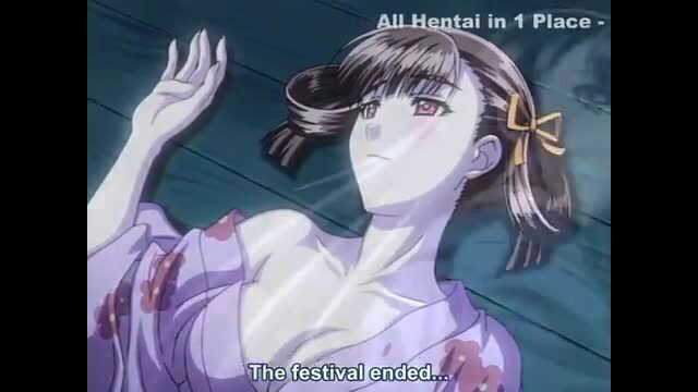 Sora no Iro Mizu no Iro vol.2 anime girl in purple kimono, cleavage exposed post-festival