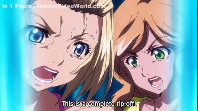 Blonde and orange-haired anime girls shocked in JAV rip-off scene