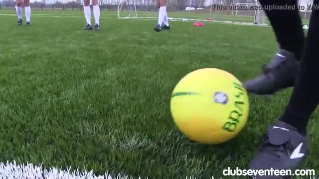 Teen lesbians in soccer uniforms kick ball outdoors softcore