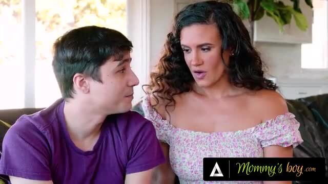 Busty MILF Penny Barber scolds stepson in tight floral top