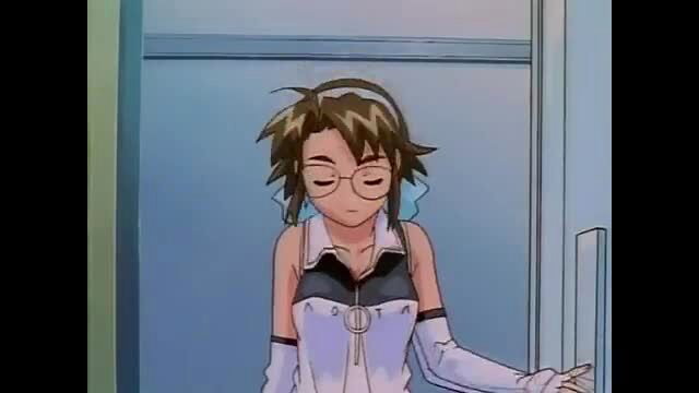 Anime girl in skimpy white dress and gloves stands shyly by door