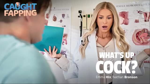 Emma Hix as busty blonde nurse caught fapping, what's up cock?
