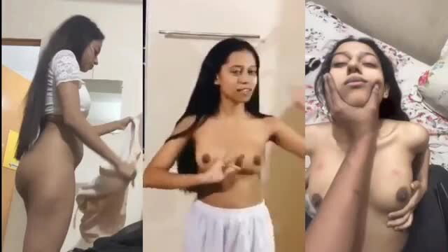 Hot black teen covers perky tits, teases nude ass in amateur clips