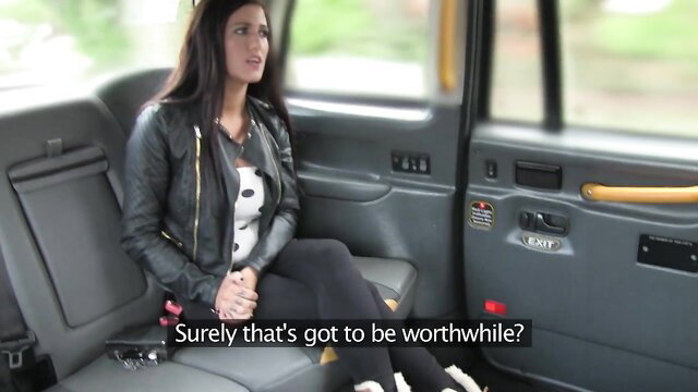 Brunette in taxi asks if it's worthwhile, naughty Fake Taxi amateur tease