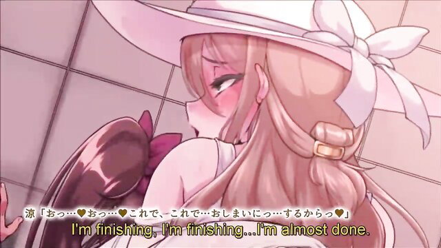 Anime milf in hat and dress gropes patient, nurse sex slave scene