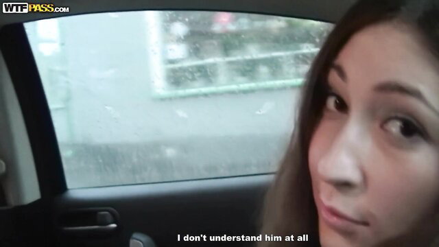 Confused Asian amateur girl in car says 'I don't understand him at all'