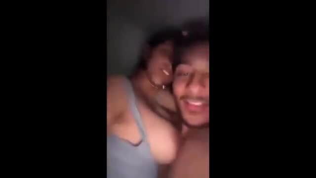 Hot black couple cuddling topless in bed, viral amateur hookup thumbnail