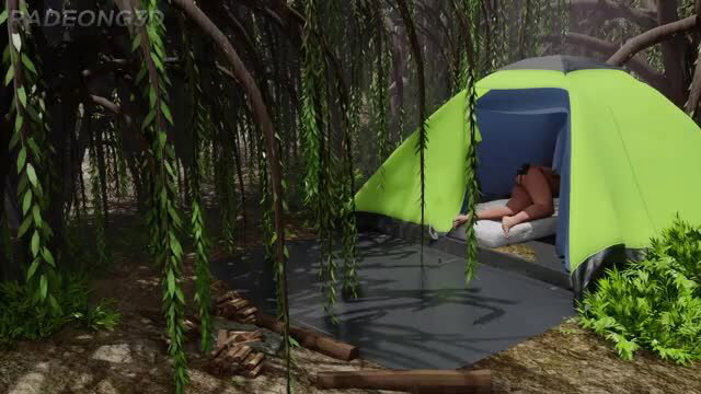 Lara Croft nude in green tent in jungle, Sacred Beasts ep2