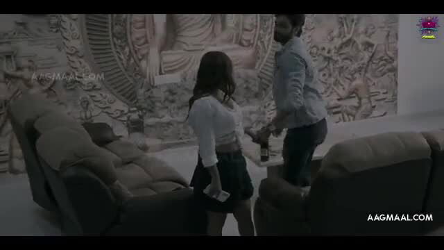 Indian beauty with big boobs in white crop top and mini skirt turning back