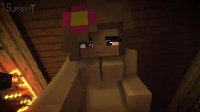 Minecraft pixel hentai girl nude closeup with flower hair accessory