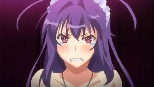 Purple-haired anime girl Lyric Sky ahegao face in Baku Ane hentai thumbnail