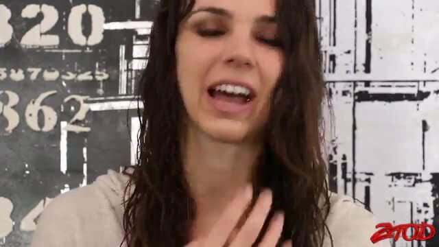 Tiffany Tyler wet hair smiling seductively in steamy scene