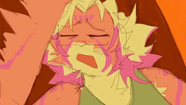 Opossum Girl Stacy Kitty uwu face with tears, blush in erotic anime art