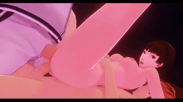 Mokujin Hornywood Persona 5 hentai girl missionary sex with legs up