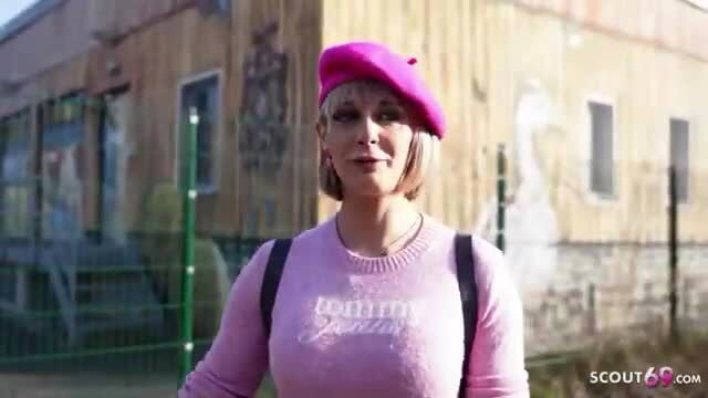 Endy Doll in pink beret and sweater, German Scout pickup