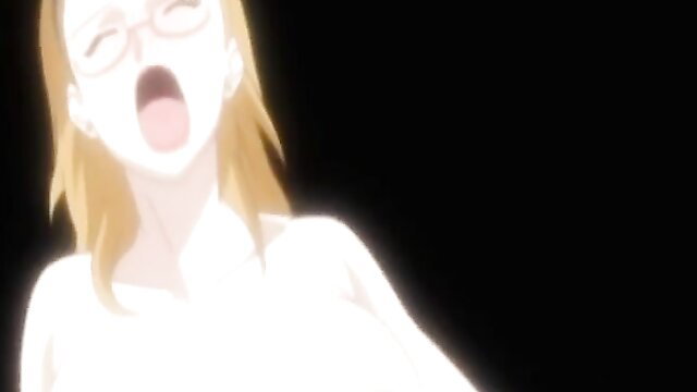 Blonde cougar with glasses in ecstasy, moaning nude closeup