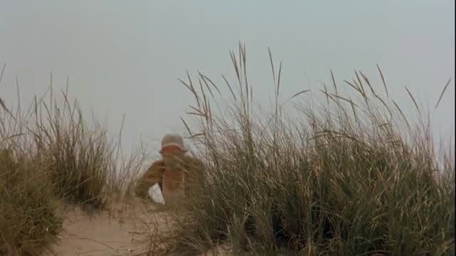 Claire Blonde teases old pervert voyeur in beach grass dunes