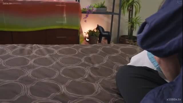 Japanese outcall massage therapist in nurse uniform on bed, JAV S1