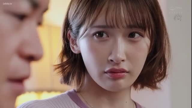 Asian JAV babe with bangs closeup gaze, softcore tease