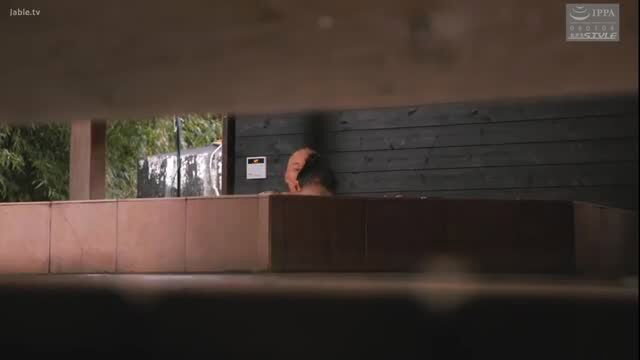 Bald man peeking at outdoor pool scene, NTR wife dutch wife theme