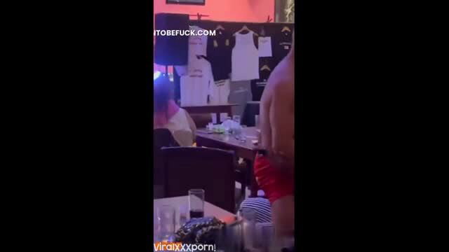 BlackMagic topless in red thong at Birmingham nightclub party