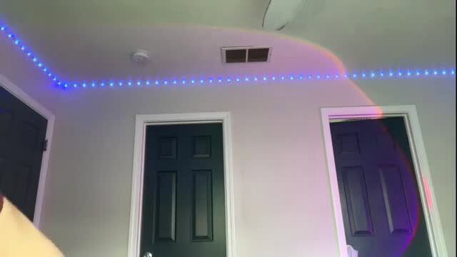 Brianaboo sexy blonde babe in neon-lit bedroom with blue LED lights