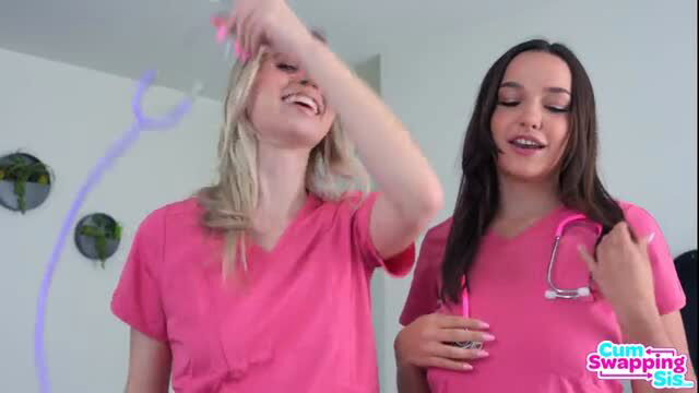 Jill Kassidy and Rissa May hot blonde brunette nurses smiling