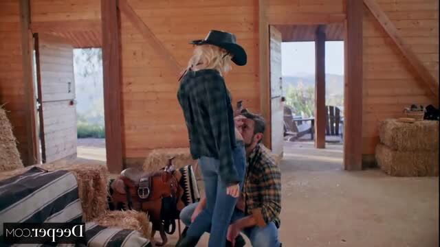 Kenna James blonde teen cowgirl fucked in barn by cowboy