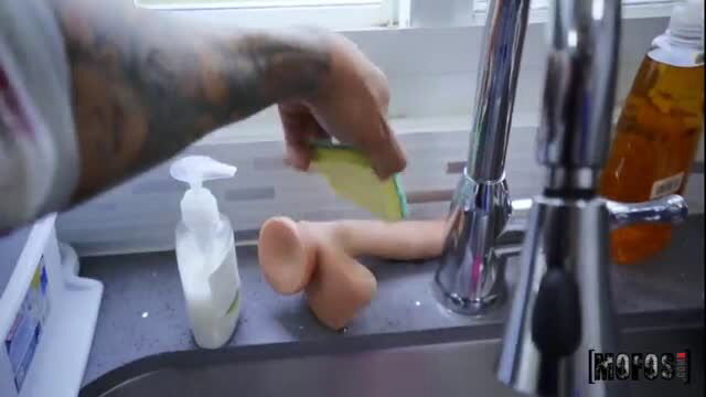 Vienna Rose washing dildo in sink POV Mofos thumbnail