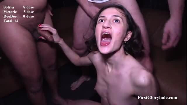 Sofiya Ersheva gloryhole gangbang, 13 loads on face and body