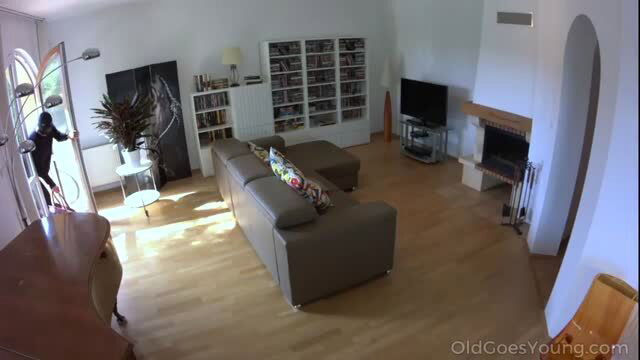 Rebecca Volpetti skinny teen interrupted by old man entering room