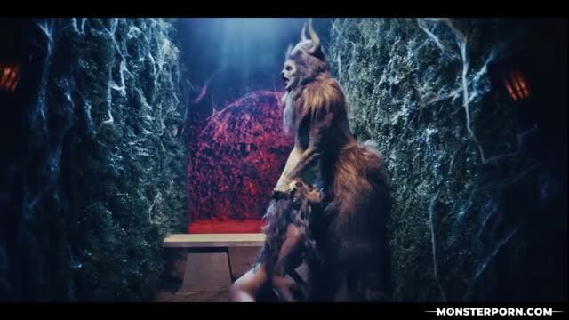 Ava Amira fucked by furry beast monster in dark lair, Sophia Locke