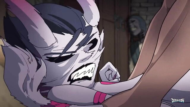 Fandeltales Cursed Prince hentai demon girl snarling aggressively close-up