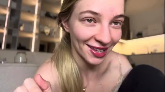 Blonde POV cuckold ASMR roleplay closeup smiling seductively