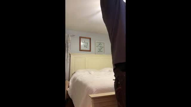 POV stepsister practicing blowjob on cock on bed