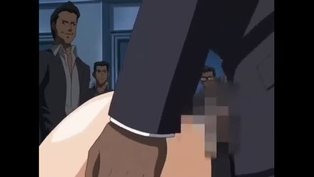 Rinkan Gakuen 1 anime hentai gangbang scene with suited men groping girl