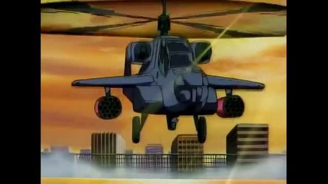 Anime helicopter over city skyline in Private Psycho Lesson ep. 2 hentai thumbnail