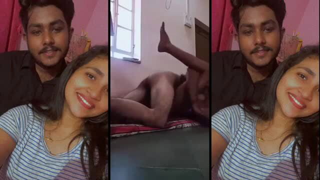 Desi Indian school couple amateur MMS selfie with nude ass tease