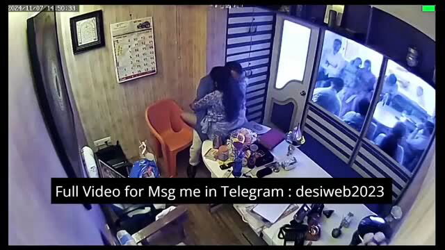 Viral Desi Indian hookup: woman in dress rides man on chair CCTV