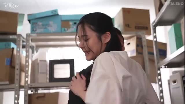 Nene Yoshitaka hugged from behind by coworker in office, big ass tease