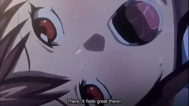 Anime girl closeup ecstatic face with sweat drops in JAV hentai scene