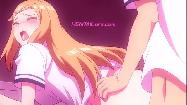 Blonde hentai schoolgirl in doggy style ahegao face ecstasy